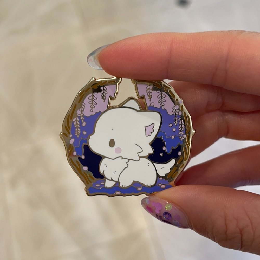 BLUSHSPROUT wisteria wolf hard enamel pin